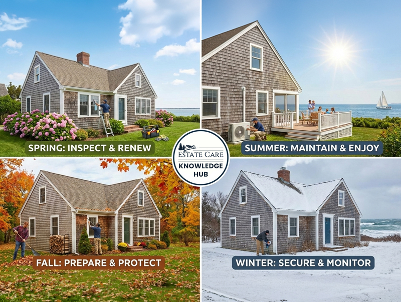 Image explaining home maintenance through each season - Estate Care Knowledge Hub