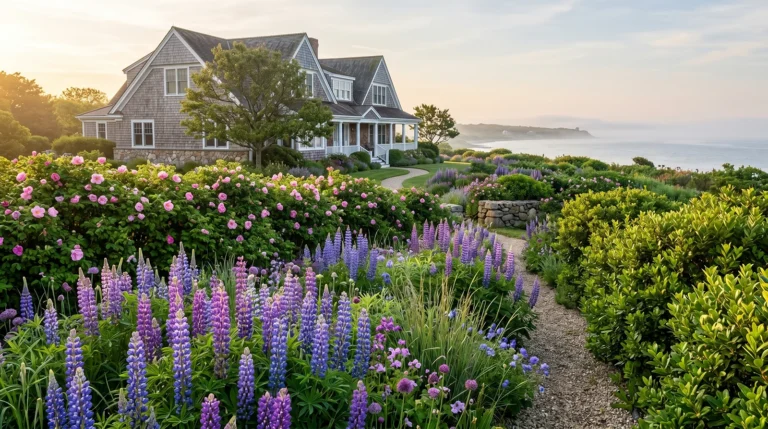 Martha's Vineyard estate garden in full spring bloom