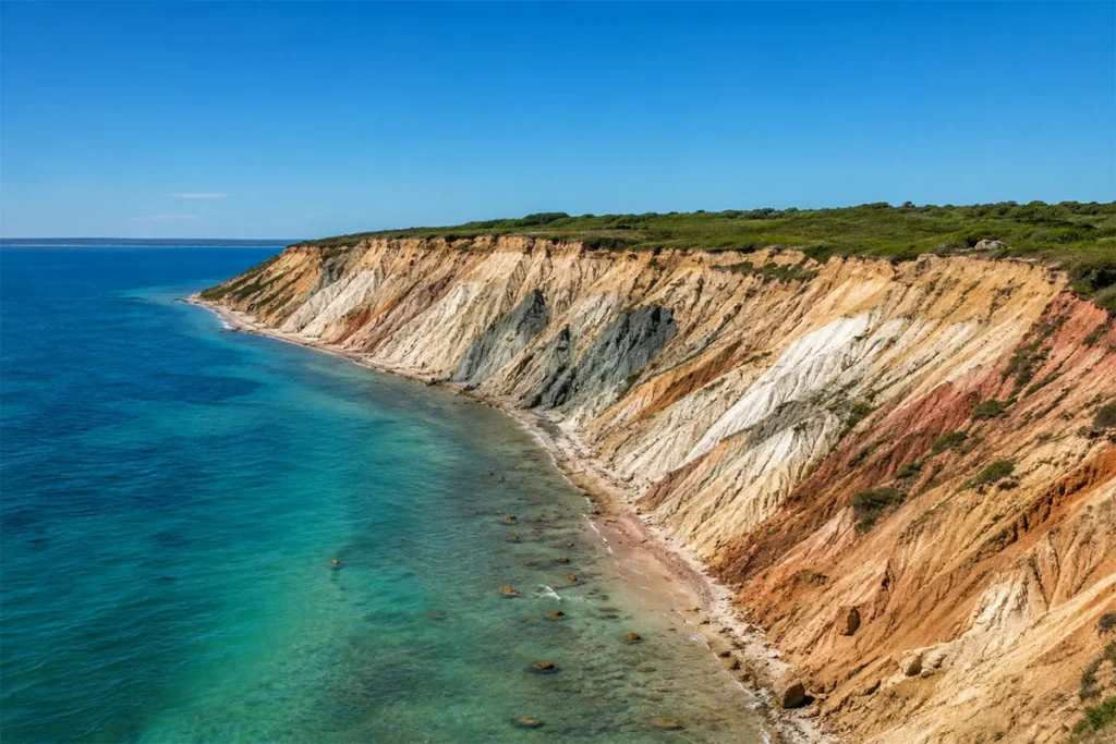 Gay Head Aquinnah cliffs multicolored clay coastal landscape Martha's Vineyard