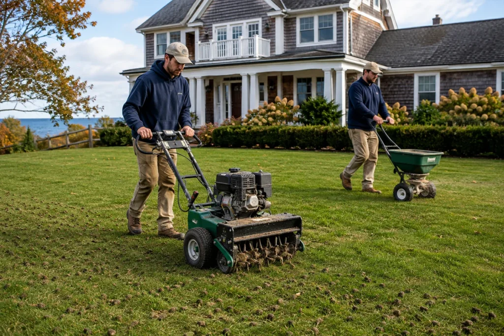 aeration and overseeding in the fall on Martha's Vineyard